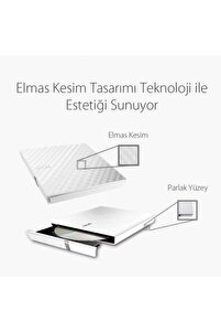 8x SDRW-08D2S-U USB 2.0 Slim Harici DVD Yazıcı Beyaz ürün fotoğrafı