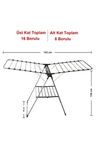 1. Kalite Çamaşır Kurutmalığı Kalın Telli Askılık KALIN BORULUDUR ürün fotoğrafı
