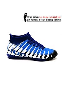 Erkek Siyah Sax Çoraplı Halısaha Futbol Ayakkabısı 1453 Mavi ürün fotoğrafı