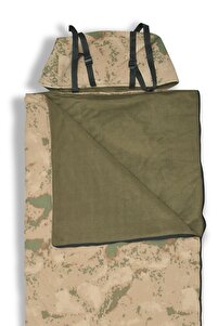 Askeri Kamuflaj Uyku Tulumu(-25 ) Su Geçirmez(215×150 CM) 220 gr Elyaf/180 gr Polar Kamp&deprem ürün fotoğrafı