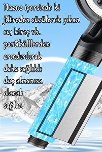 5 Fonksiyonlu Çelik Su Tasarruflu Filtreli Turbo Jet Duş Başlığı Siyah ürün fotoğrafı