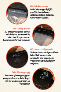 Gıda Mühürleme Vakum Makinesi- Yiyecek Tazeliği Koruma Ev Ve Restoran - Poşet ürün fotoğrafı