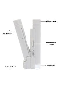 100x Mini Taşınabilir El Mikroskop Büyüteç Led Lamba Işığı ürün fotoğrafı