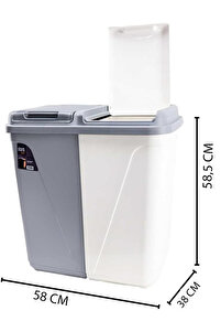 Kirli Çamaşır Sepeti Iki Bölmeli 90 Litre (büyük) ürün fotoğrafı