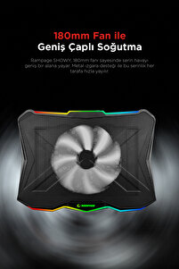 Ad-Rc8 Showy 180mm Fan15-17.3 Rgb Notebook Soğutucu Stand Laptop Soğutucu Gaming ürün fotoğrafı