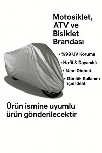 - 125-150 cc Uyumlu Motosiklet Brandası - M, Gri, Su Geçirmez, %99 UV, Yansıtıcı ürün fotoğrafı