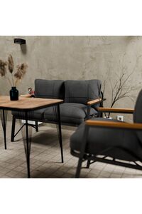 Simetri Model, Balkon, Bahçe, Cafe, Metal Koltuk Takımı 2 1 1 Masalı ürün fotoğrafı