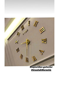 Dekoratif 3d Duvar Saati Pleksi Ayna(RAKAM BOYLARI 10 CM,ARKALARI AHŞAP MDF DESTEKLİDİR) ürün fotoğrafı