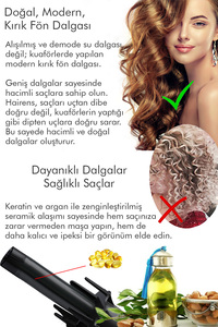 Hrs-320 Otomatik Saç Maşası - Kalın Su Dalgası 25mm - Beyaz ürün fotoğrafı