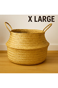 Ikeanatural Large Boy Katlanabilir Hasır Sepet / Saksılık 35x32cm ürün fotoğrafı