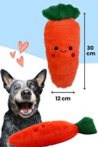 Tombik Havuç Peluş Köpek Oyuncağı | Vikvik ve Hışırtı Sesli Turuncu Köpek Oyun Uyku Arkadaşı ürün fotoğrafı