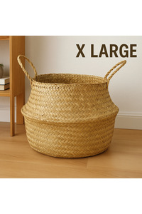 Ikeanatural Large Boy Katlanabilir Hasır Sepet / Saksılık 35x32cm ürün fotoğrafı
