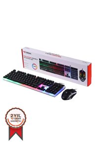 TMK-03 Gaming Rgb Işıklı Kablolu Q Klavye Ve Mouse Seti Siyah ürün fotoğrafı