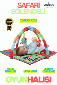 Oyuncaklı Oyun Minderi Bebek Oyun Halısı Oyuncak 75x75 ürün fotoğrafı