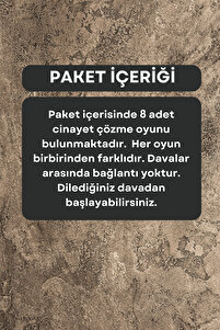 Dedektiflik Oyunu - Cinayet Oyunu - Dedektif Oyunu - Kutu Oyunları - 8 Dava ürün fotoğrafı