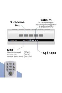 2200 W Süper Sessiz Ptc Seramik Isıtıcı Ve Vantilatör ürün fotoğrafı