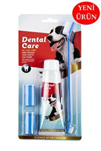 Kedi Köpek Diş Fırçası ve Diş Macunu Seti Yenilebilir Diş Macunu Dental Kit Ağız ve Diş Sağlık Seti ürün fotoğrafı