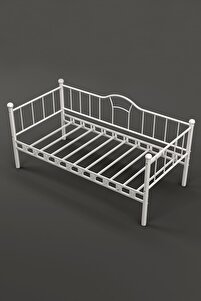 Kamelya Sedir Metal Karyola Beyaz ürün fotoğrafı