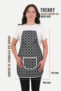 Trendy 3lü Set Su Geçirmez Mutfak Önlüğü Çeyiz Seti Isıya Dayanıklı Fırın Eldiveni Ve Tutacak Takımı ürün fotoğrafı