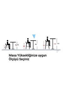 MONTAJ GEREKTİRMEZ HAZIR 65 CM YÜKSEKLİKTE METAL BAR SANDALYESİ ürün fotoğrafı