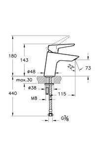 Solid S Lavabo Bataryası Armatürü A42440 ürün fotoğrafı