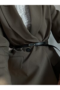 Ithal Oval Gold Tokalı Ince Kemer, Pantolon Kemeri, Gömlek Kemeri, Ceket Kemeri ürün fotoğrafı