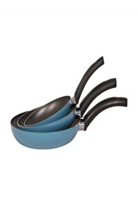 3'lü Tava Seti 18 Cm 22 Cm 26 Cm - YEŞİL RENK ürün fotoğrafı
