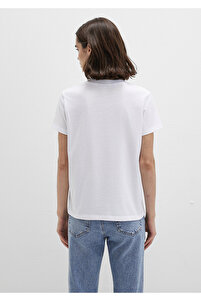 Miav Baskılı Beyaz Tişört Regular Fit / Normal Kesim 1610622-620 ürün fotoğrafı