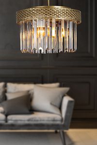 Sitrus 3.lü Eskitme Lux Kristal Taşlı Avize ürün fotoğrafı