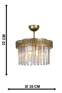 Sitrus 3.lü Eskitme Lux Kristal Taşlı Avize ürün fotoğrafı
