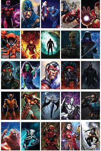 Marvel Kahramanlar Çizim Poster Seti - Kolaj Seti - 110 Adet - Arkası Yapışkanlı 10cm*15cm - Kutulu ürün fotoğrafı