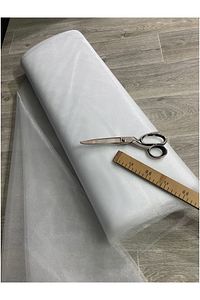 Beyaz Süsleme Tülü, Bohça Çeyiz Gelin Damat Söz Nişan Nikah Konvoy Kapı Valiz Hediye Süsü, 100x300cm ürün fotoğrafı