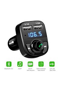 Universal 2li Oto Aksesuar Seti Bluetooth Kit Fm Transmitter Cihazı Ve 3in1 Çoklu Hızlı Şarj Kablosu ürün fotoğrafı