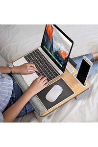 Portatif Laptop Sehpası Tablet Bölmeli Yastıklı Notebook Masası ürün fotoğrafı