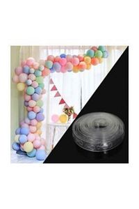 100 Adet Makaron Balon 5 Mt. Balon Zinciri Balon Pompası, Karışık Soft Renk Pastel Balon ürün fotoğrafı