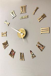 Time Collection 3d Roma Rakamlı Duvar Saati (ALTIN) ürün fotoğrafı