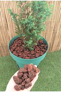 Dekoratif Pomza Taşı 20 Kg 1-2 Cm Bahçe Dekor Taşı Kırmızı Pomza Tarım Pomzası Lav Taşı Cüruf Ponza ürün fotoğrafı