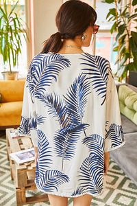 Kadın Lacivert Güpür Detaylı Viskon Kimono CKT-19000080 ürün fotoğrafı