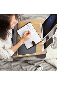 Portatif Laptop Sehpası Tablet Bölmeli Yastıklı Notebook Masası ürün fotoğrafı