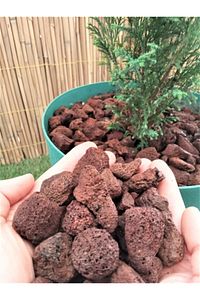 Dekoratif Pomza Taşı 20 Kg 1-2 Cm Bahçe Dekor Taşı Kırmızı Pomza Tarım Pomzası Lav Taşı Cüruf Ponza ürün fotoğrafı