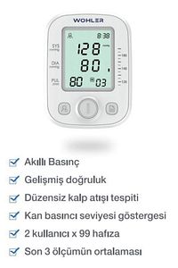 Üst Koldan Ölçer Dijital Tansiyon Aleti  Nabız Ölçer USB Girişli  99 Ölçüm Hafıza Çantalı ürün fotoğrafı