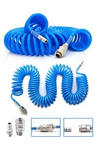 Profesyonel Yüksek Kalite Kompresör Spiral Hava Hortumu 8 mm 15 mt Hava Jakı Kompresör Recor Seti ürün fotoğrafı
