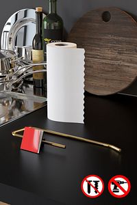 Gold Paslanmaz Dolu Çelik, Kağıt Rulo Havluluk, Peçetelik, Yapışkanlı Tasarım, Banyo Askısı ürün fotoğrafı
