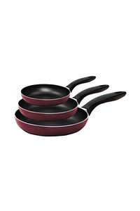 3'lü Tava Seti 18 Cm 22 Cm 26 Cm Bordo, Mavi, Kırmızı ürün fotoğrafı