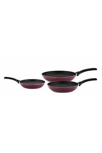 3'lü Tava Seti 18 Cm 22 Cm 26 Cm Bordo, Mavi, Kırmızı ürün fotoğrafı
