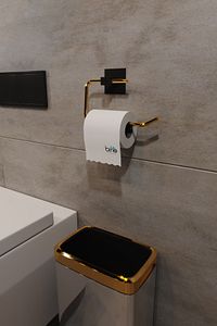Gold Paslanmaz Çelik Wc Kağıtlık Tuvalet Kağıtlığı Tuvalet Kağıdı Askısı Yapışkanlı Tasarım ürün fotoğrafı