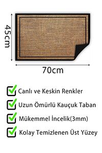 Hasır Baskılı Kapı Önü Paspası Dekoratif Dış Mekan Paspas Ev Içi Paspası kapı Paspası ürün fotoğrafı