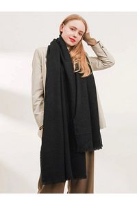Unisex Düz Siyah Kalın Atkı ürün fotoğrafı