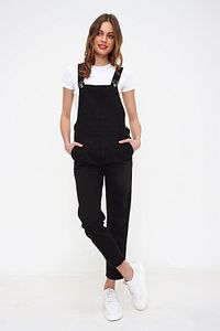 Kadın Siyah Denim Bahçıvan Salopet DF-SL1000 ürün fotoğrafı