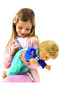 Çok Hastayım | 42 cm Hasta Et Bebek + Doktor Aksesuar Seti | Yanakları Kızaran Bebek ürün fotoğrafı